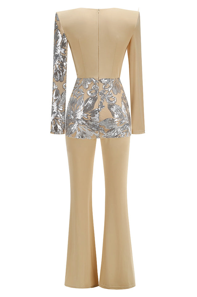 Long Sleeve Sequin Jumpsuit