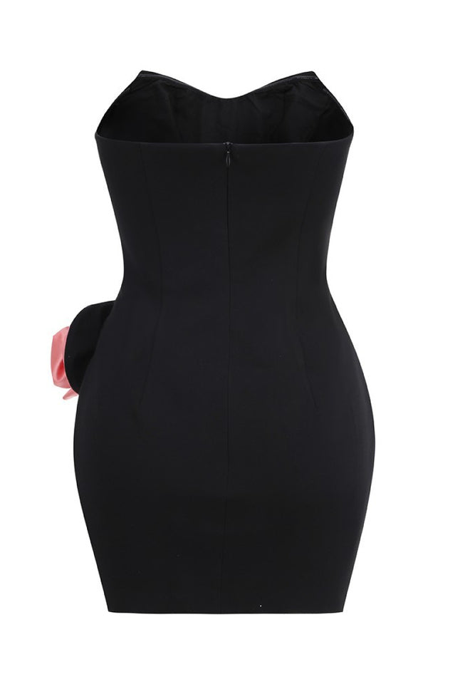 Strapless Appliquéd Cady Bustier Mini Dress