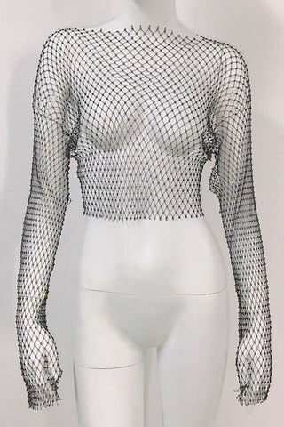 Crystal Diamond See Through Crop Top