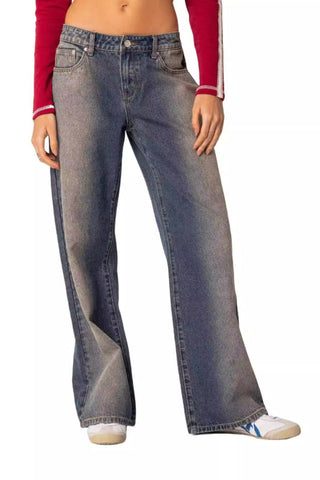 EDIKTED Raelynn Washed Low Rise Jeans