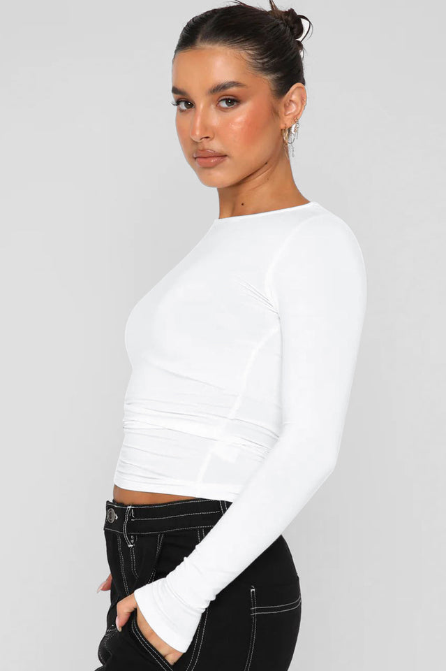 Round Neck Long-Sleeve Top