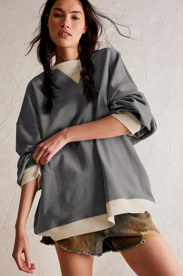 Contrast Dropped Shoulder Sweatshirt
