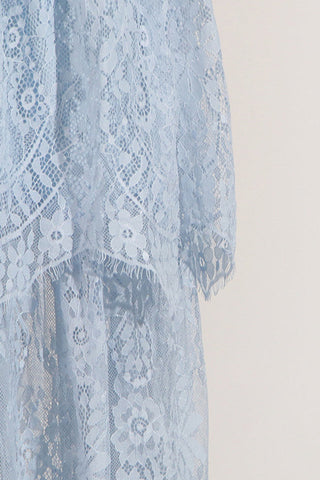 White Lace Tiered Maxi Dress