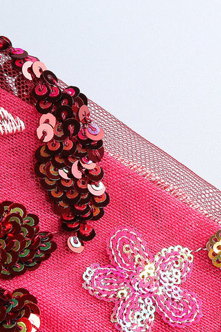 Jangeel Pink Slit Sequin Dress
