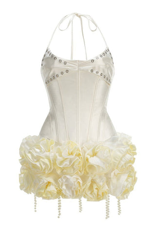 Halter Floral Corset Two Piece Dress