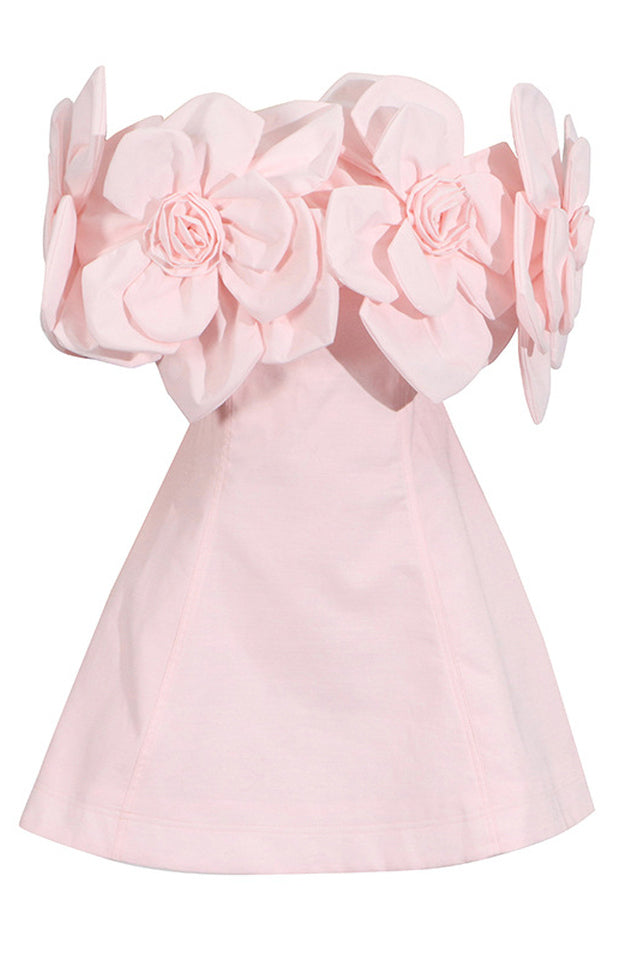 Chabela Flower Off-Shoulder Mini Dress