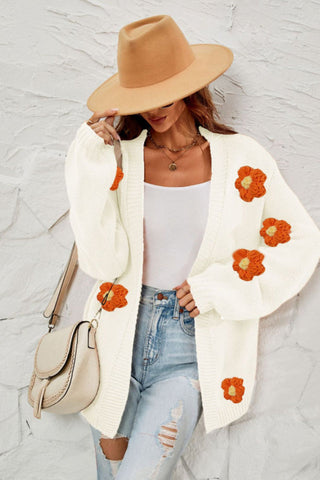Fall In Daisy Oversized Knit Cardigan