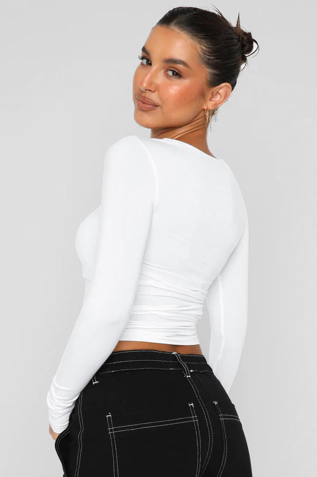 Round Neck Long-Sleeve Top