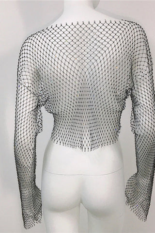 Crystal Diamond See Through Crop Top