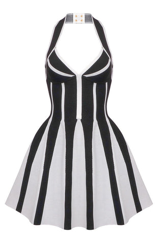 Halter Neck Knit Mini Dress
