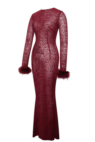 Patricia Leopard Burnout Velvet Backless Dress