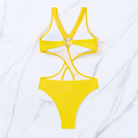 Jane V Neck Tummy Cut Out One Piece Swimsuit