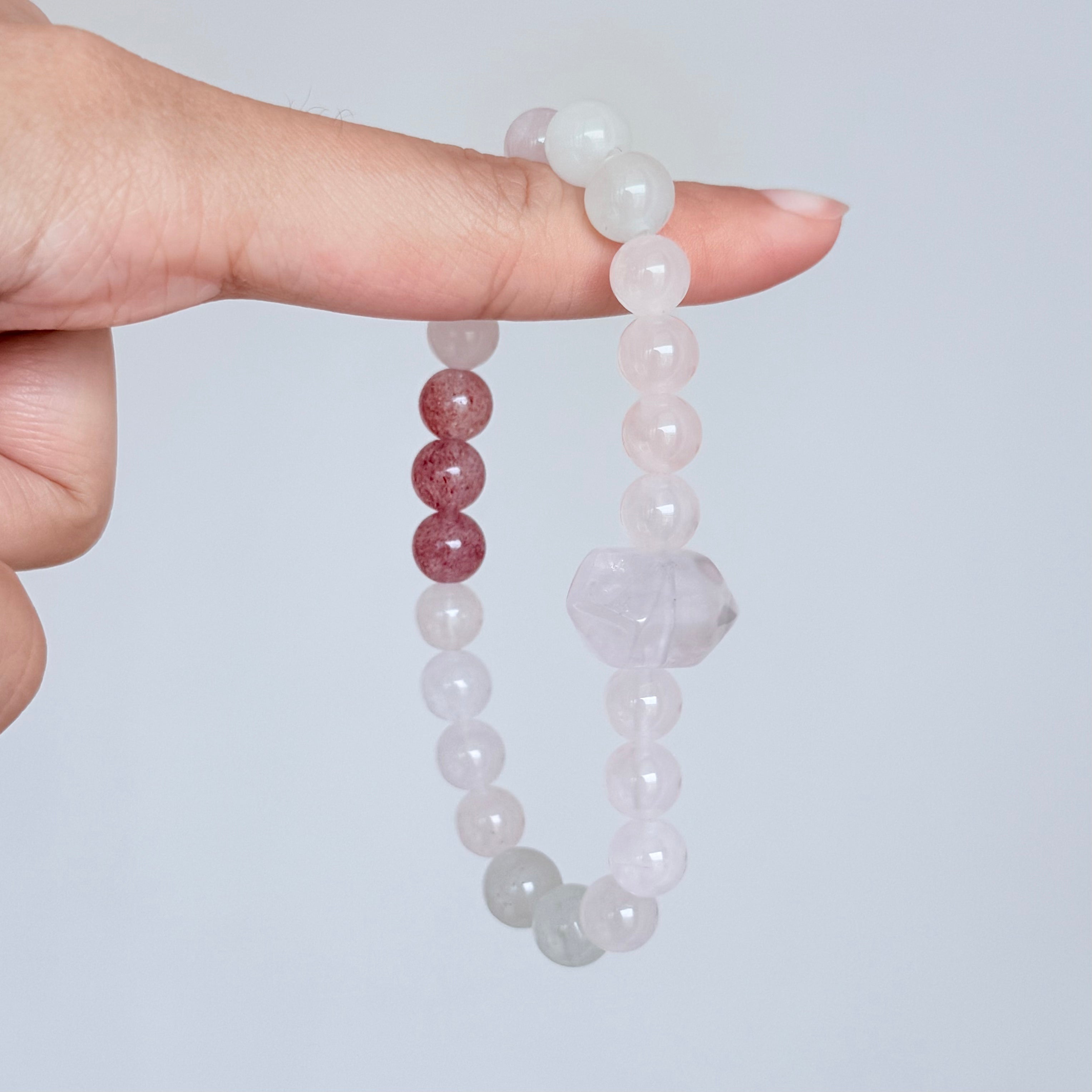 Rose Quartz & Strawberry Quartz Bracelet