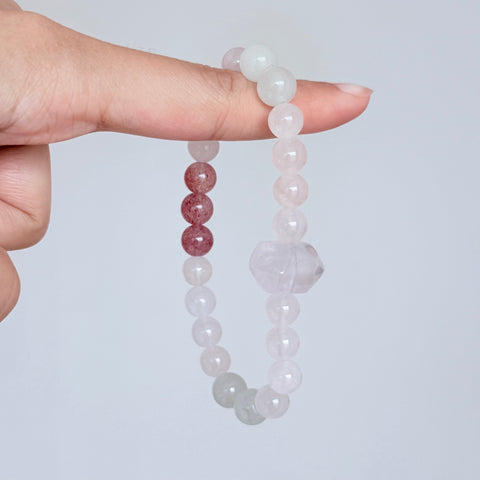 Rose Quartz & Strawberry Quartz Bracelet