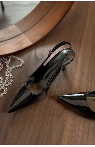 Women's French Retro Pointed Toe Slingback Closed For Heels