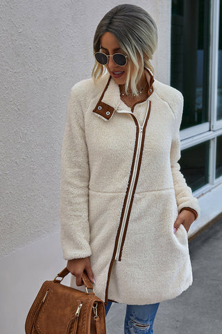 Abrigo de felpa con cremallera