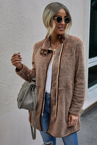 Abrigo de felpa con cremallera