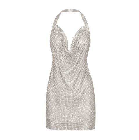 Body Talk Diamond Mesh Mini Dress