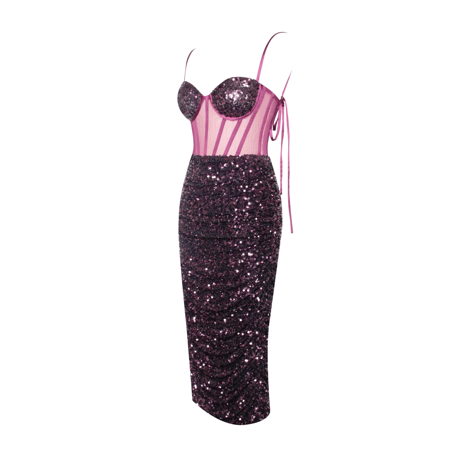 Mon Amour Sequined Corset Midi Dress