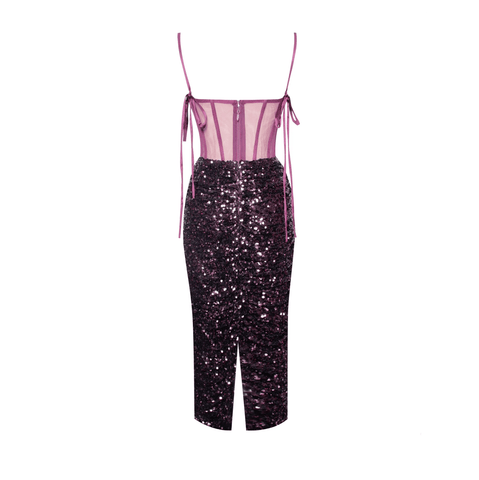 Mon Amour Sequined Corset Midi Dress