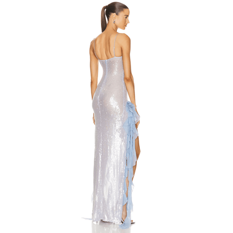 Blissful Breeze Sequin Ruffled Maxi Dress