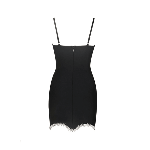 Manetica Crystal Bow Spike Mini Dress