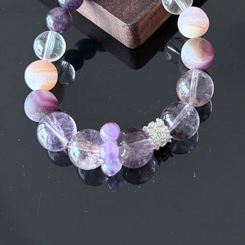 Amethyst & Lavender Crystal Healing Bracelet