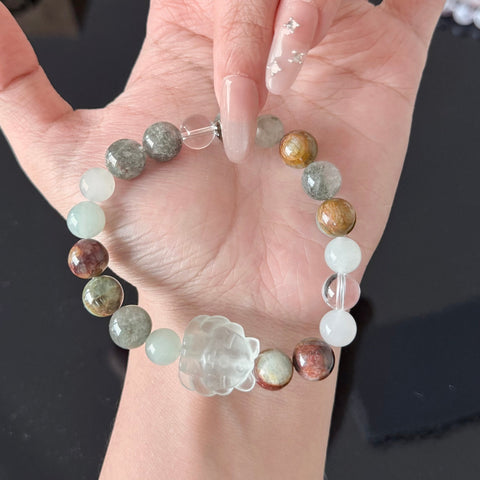 Natural Aquamarine Pixiu Crystal Bracelet