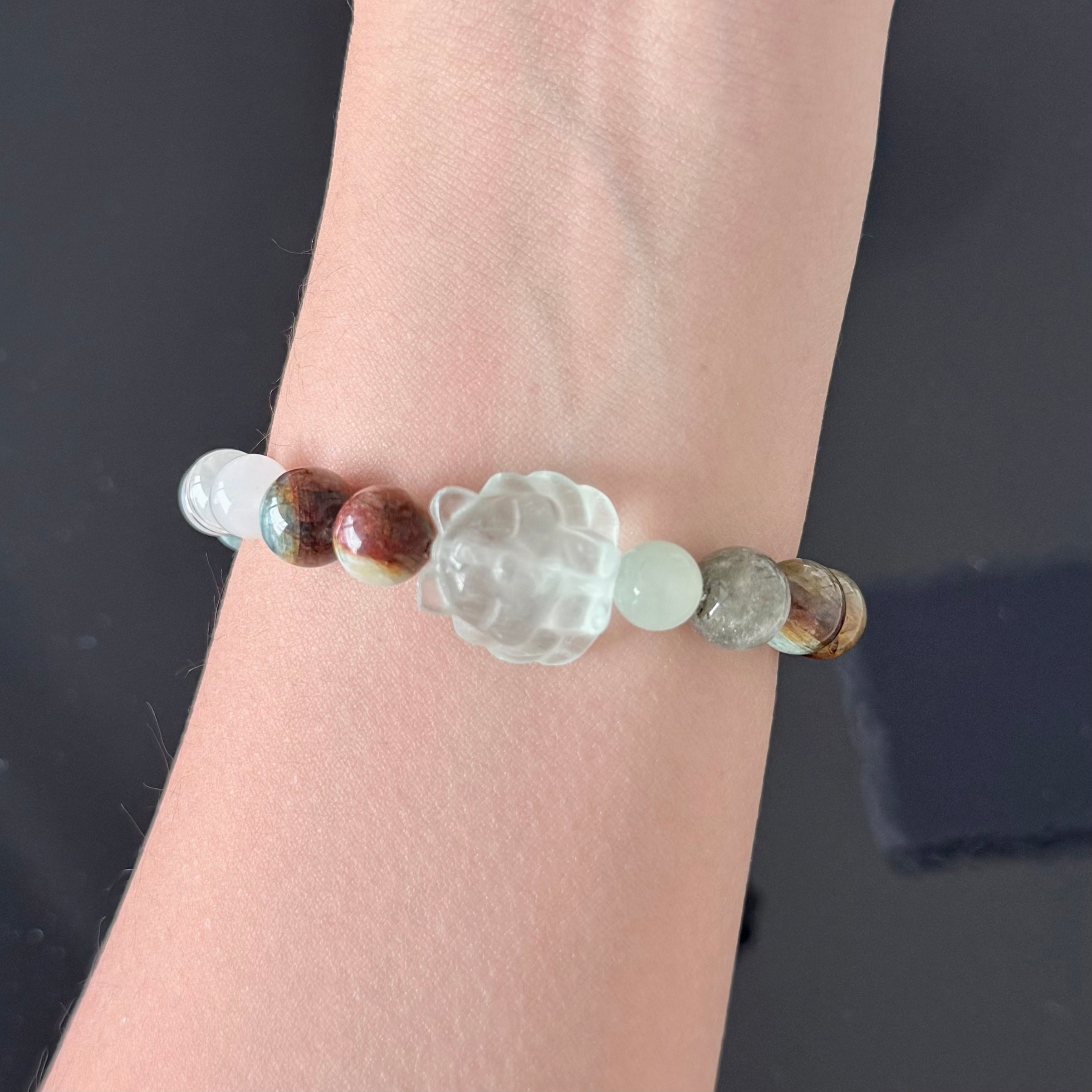 Natural Aquamarine Pixiu Crystal Bracelet