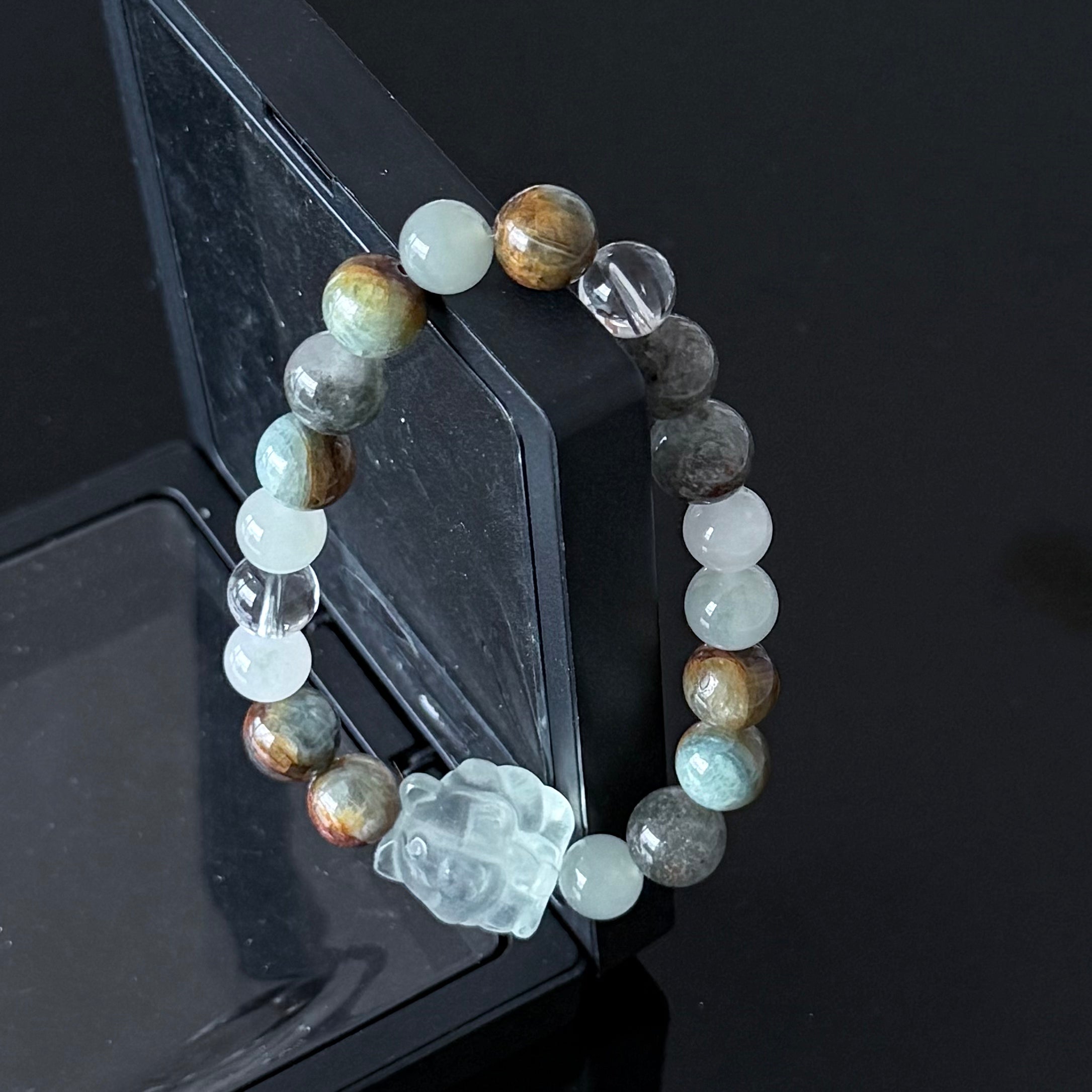 Natural Aquamarine Pixiu Crystal Bracelet