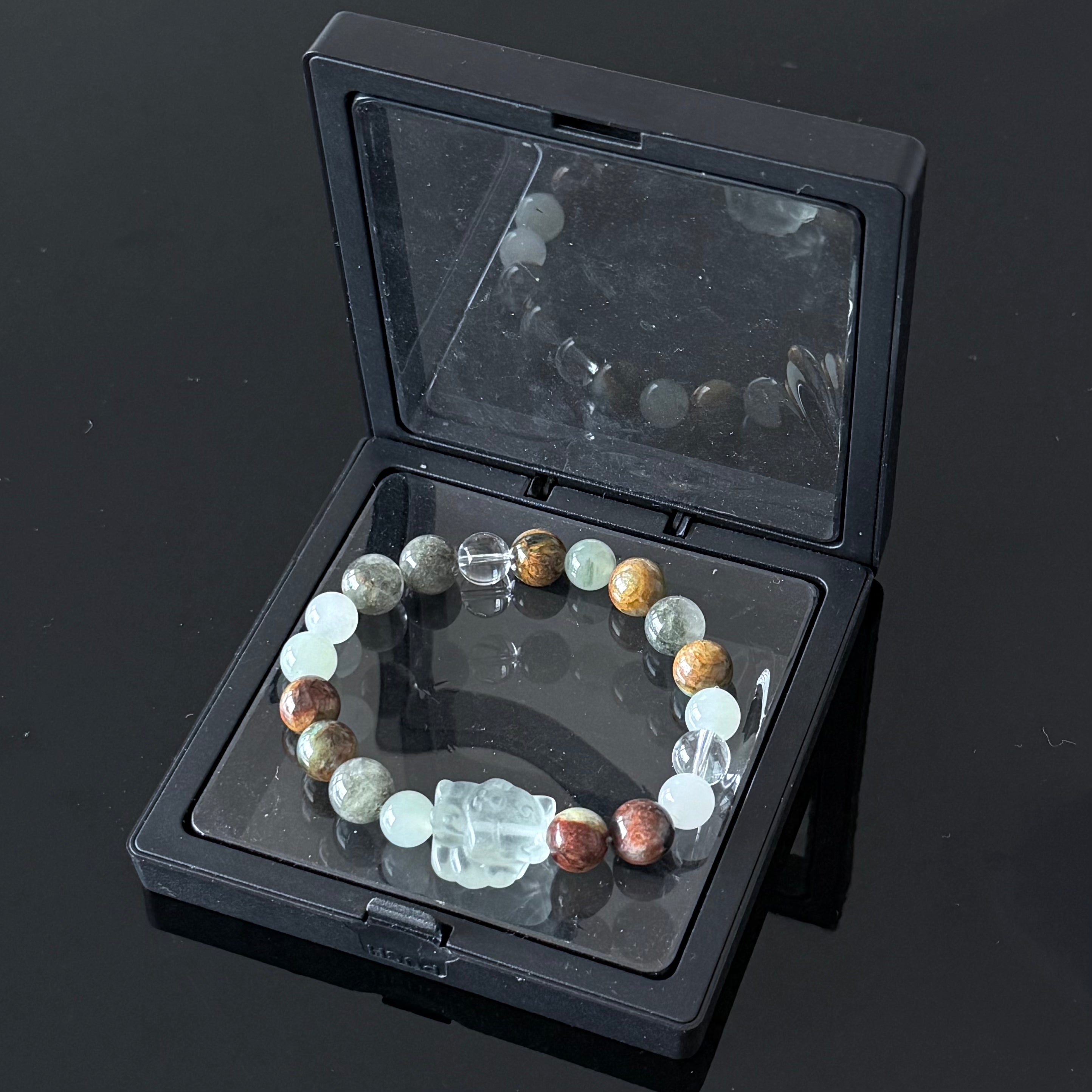 Natural Aquamarine Pixiu Crystal Bracelet