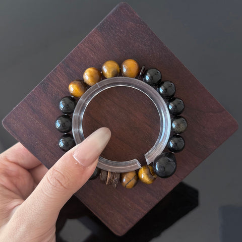 Black Obsidian & Tiger's Eye Protection Bracelet