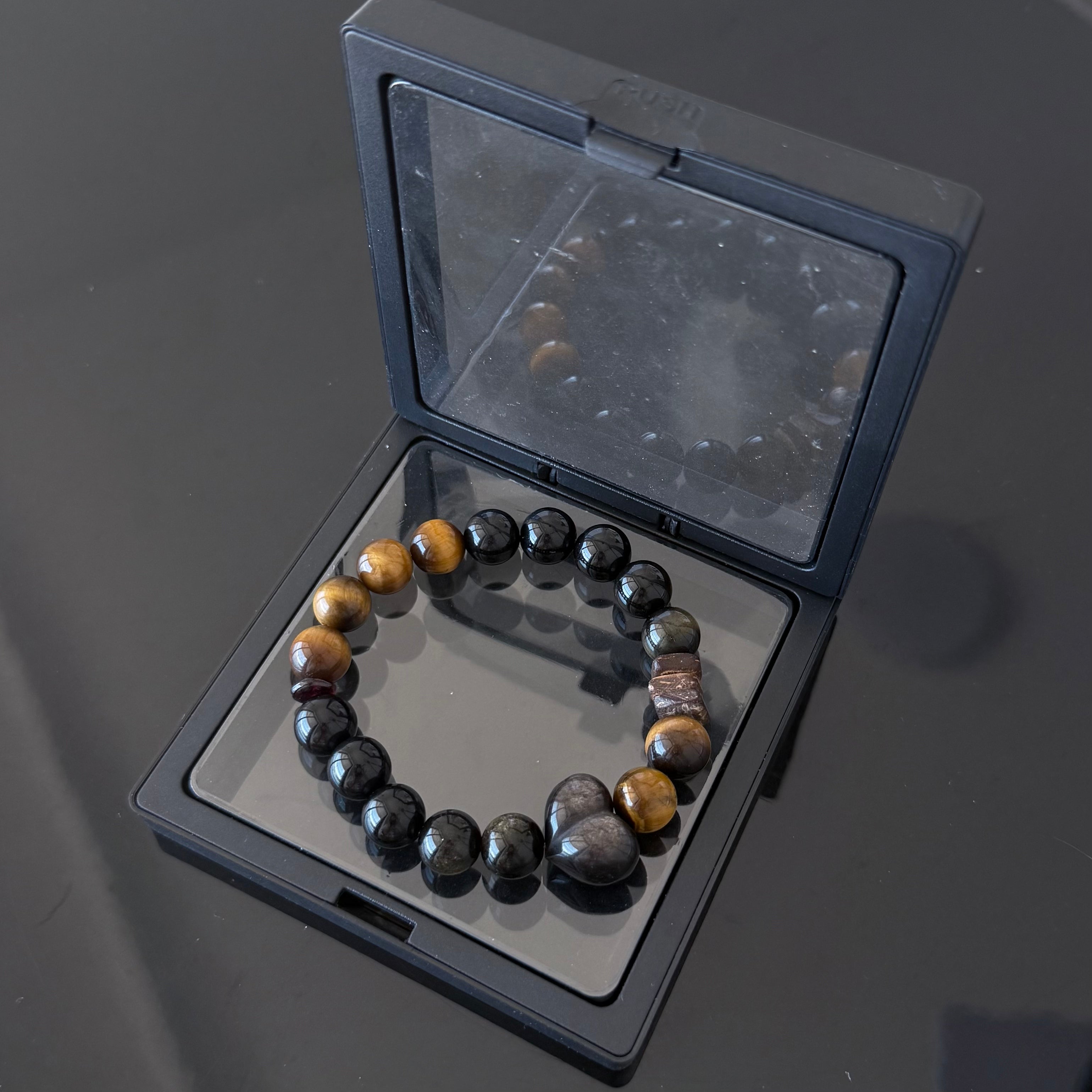 Black Obsidian & Tiger's Eye Protection Bracelet
