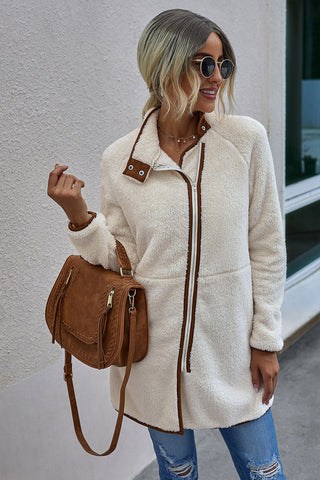 Abrigo de felpa con cremallera