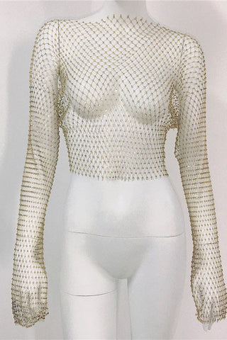 Crystal Diamond See Through Crop Top