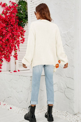 Fall In Daisy Oversized Knit Cardigan