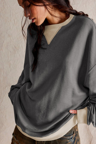 Contrast Dropped Shoulder Sweatshirt