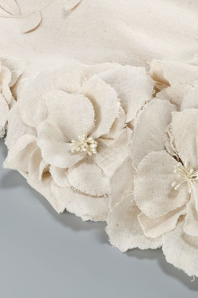 Bice Nude Strapless Bustier Flower Dress