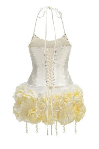 Halter Floral Corset Two Piece Dress