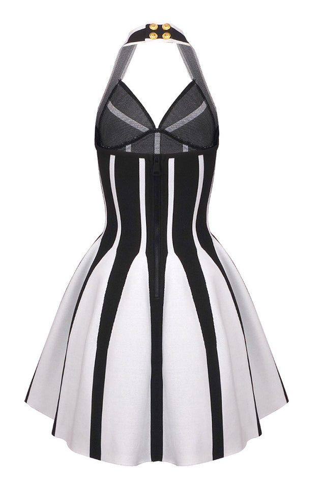 Halter Neck Knit Mini Dress