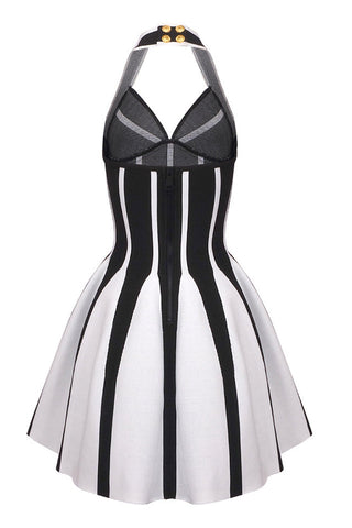 Halter Neck Knit Mini Dress