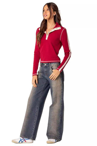 EDIKTED Raelynn Washed Low Rise Jeans