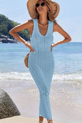 Hollow Out Sleeveless Sweater Dress