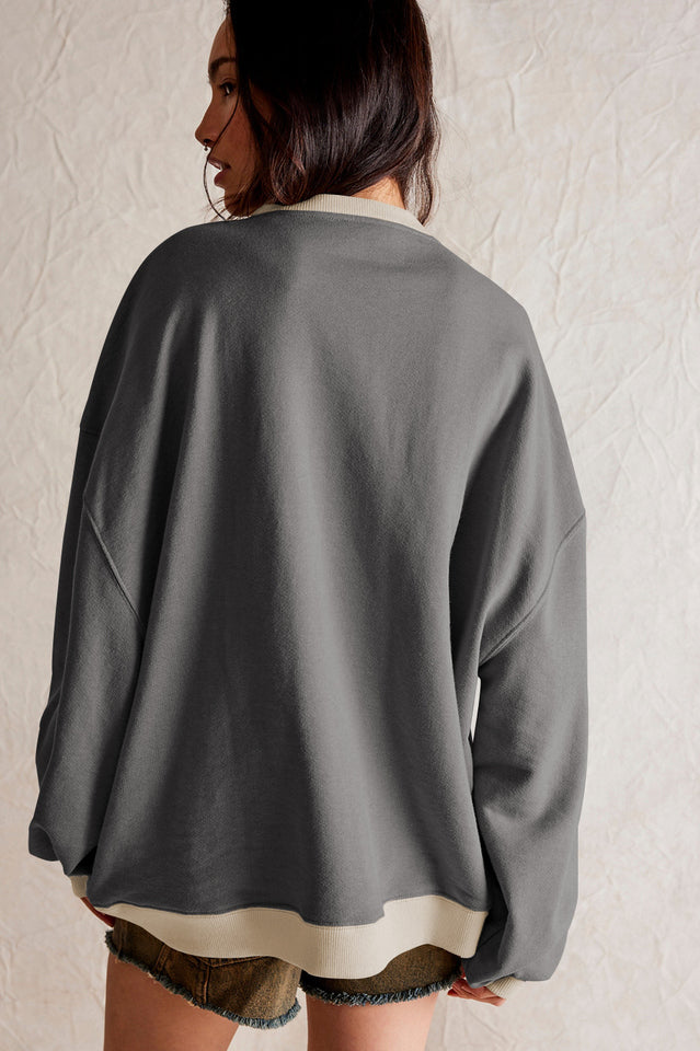Contrast Dropped Shoulder Sweatshirt