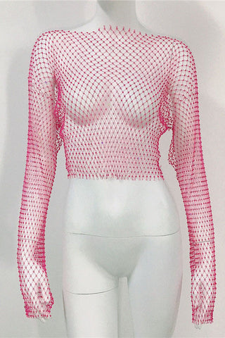 Crystal Diamond See Through Crop Top