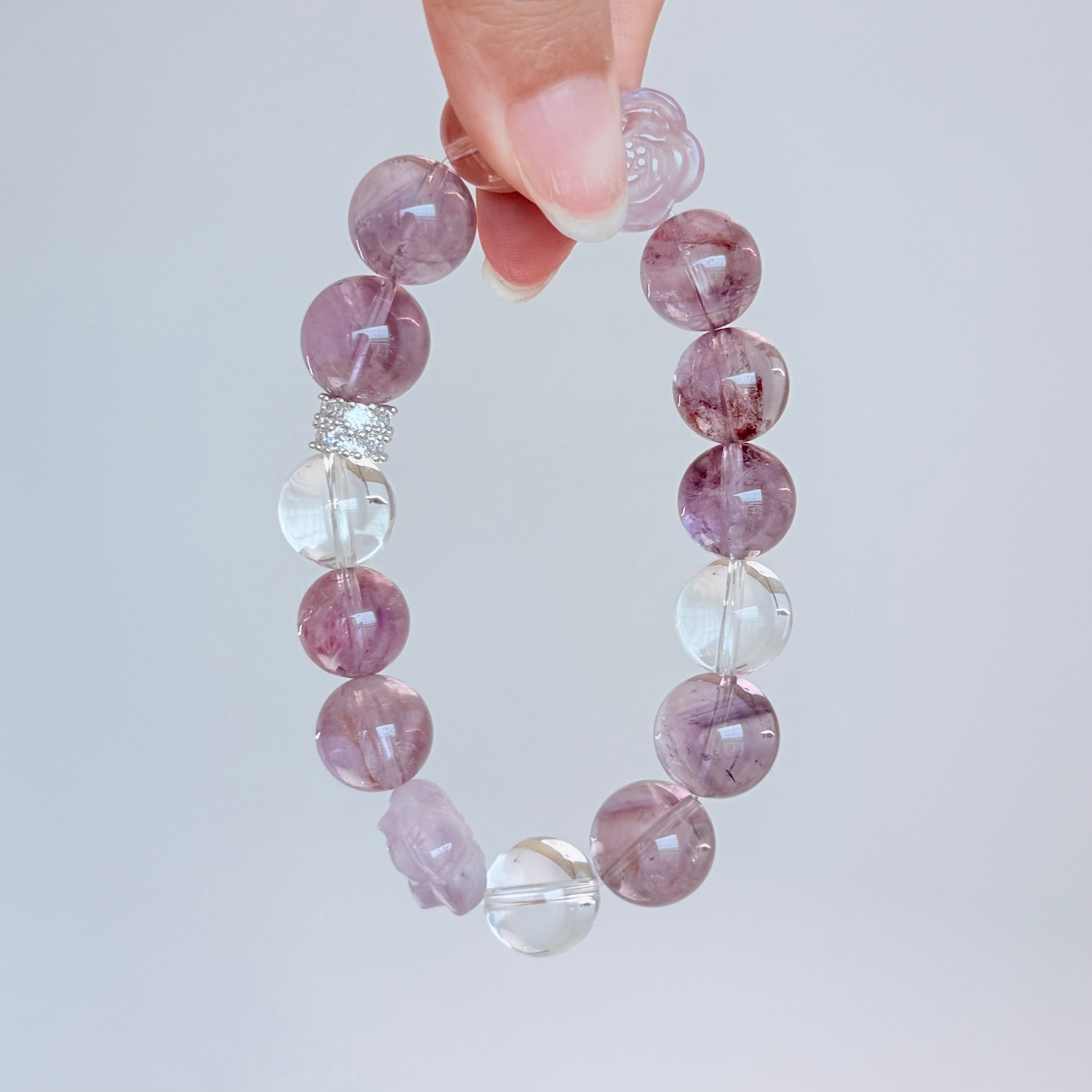 Amethyst & Clear Quartz Bracelet