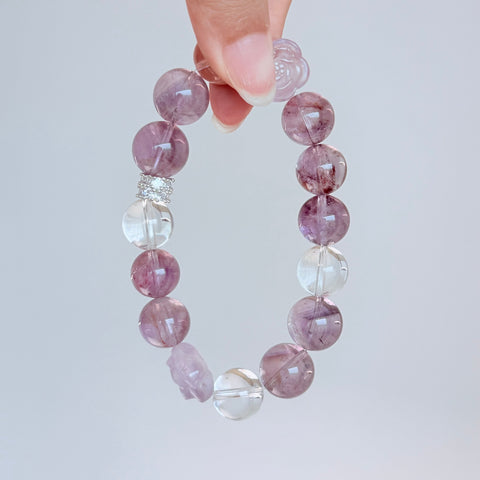 Amethyst & Clear Quartz Bracelet