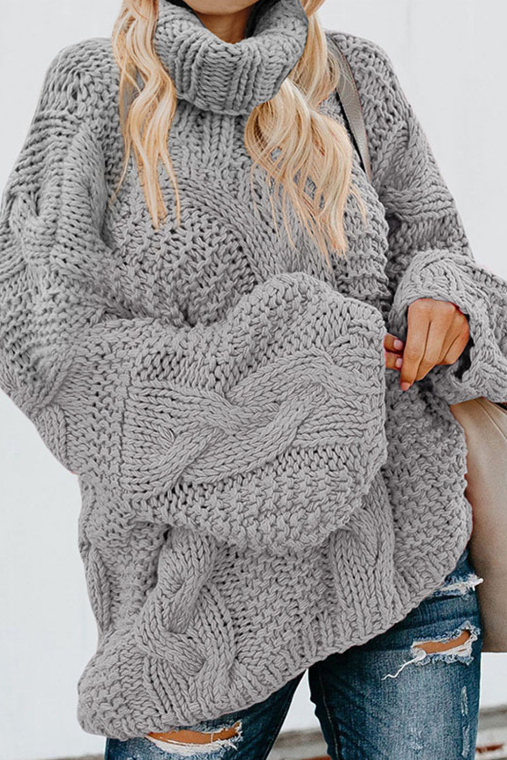 Twisted Knit Long Sleeve Sweater