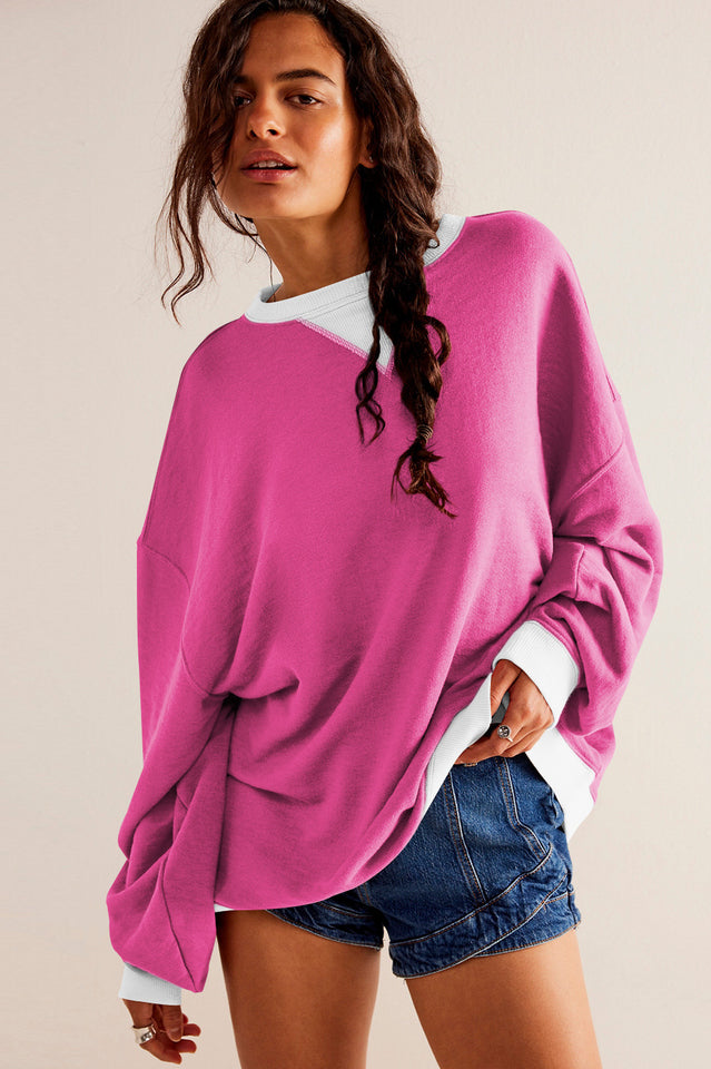 Contrast Dropped Shoulder Sweatshirt