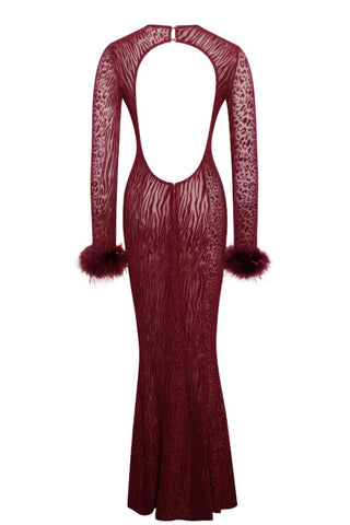 Patricia Leopard Burnout Velvet Backless Dress